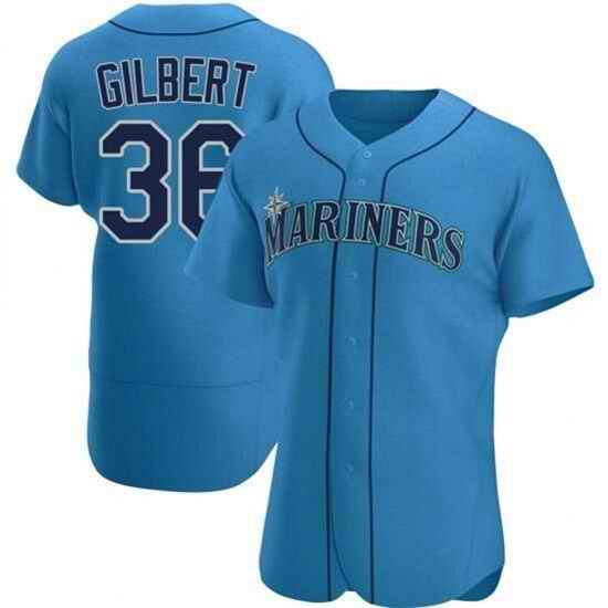 Men Seattle Mariners #36 Logan Gilbert Royal Flex Base Stitched Jersey