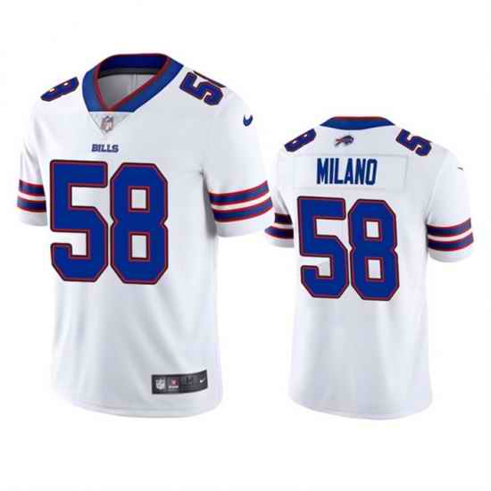 Men Buffalo Bills #58 Matt Milano 2022 White Vapor Untouchable Limited Stitched Jersey