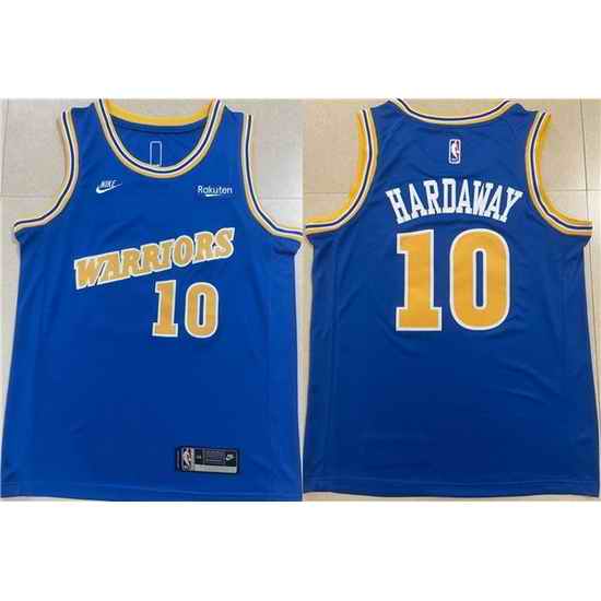 Men Golden State Warriors #10 Tim Hardaway Royal Stitched Jersey