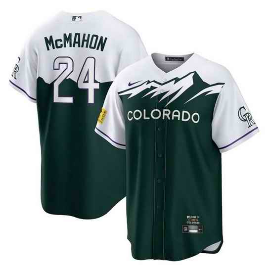 Men Colorado Rockies #24 Ryan McMahon 2022 Green City Connect Stitched Baseball Jerseys