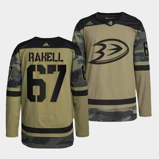 Men Anaheim Ducks #67 Rickard Rakell 2022 Camo Military Appreciation Night Stitched jersey