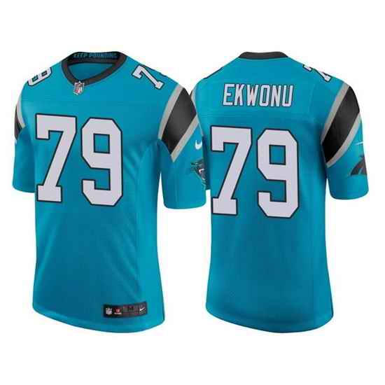 Men Carolina Panthers #79 Ikem Ekwonu 2022 Blue Stitched jersey