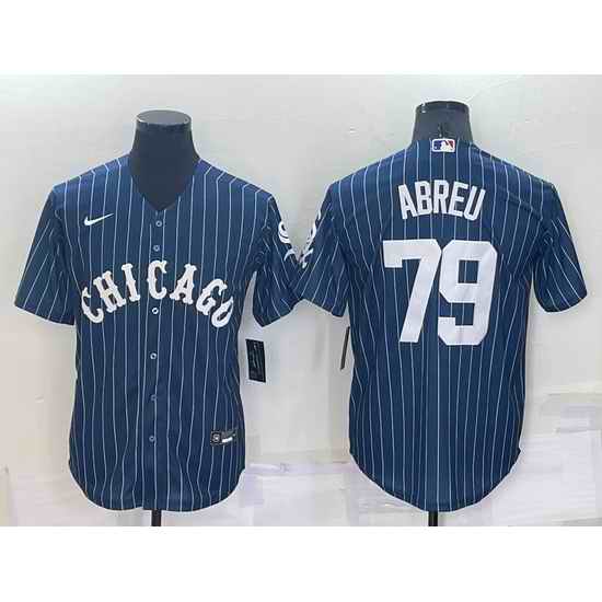 Men Chicago White Sox #79 Jose Abreu Navy Cool Base Stitched Jersey
