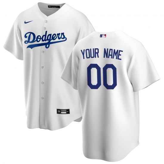 Men Women Youth Toddler Los Angeles Dodgers White Custom Royal Cool Base Stitched Jersey