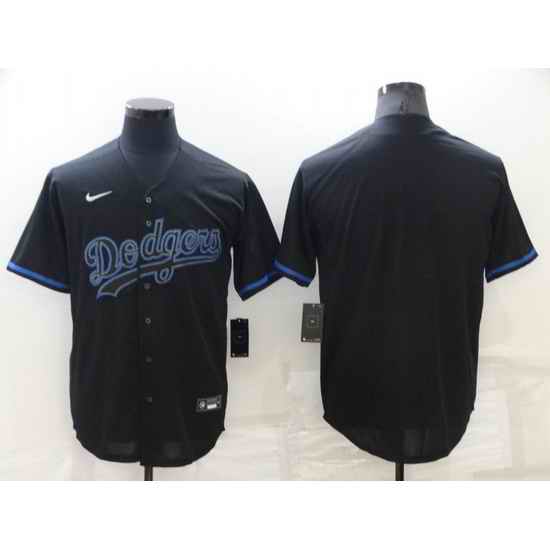 Men Los Angeles Dodgers Blank Black Cool Base Stitched Baseball Jerse