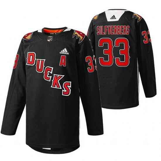 Men Anaheim Ducks #33 Jakob Silfverberg 2022 Black Angels Night Stitched jersey