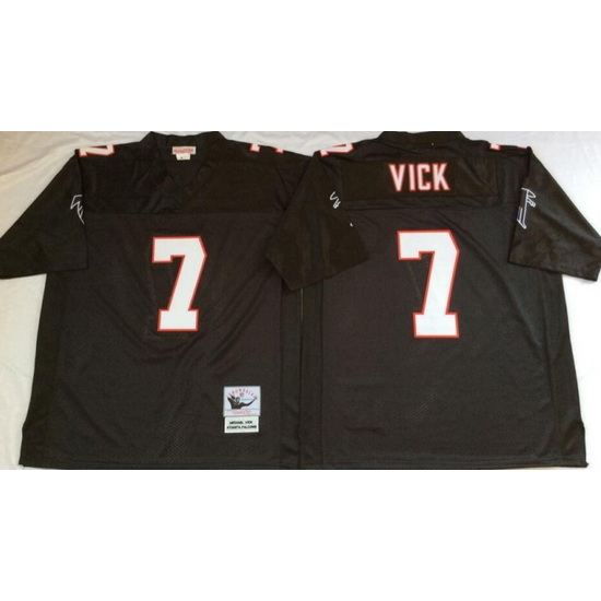 Atlanta Falcons #7 Michael  Vick Black Throwback Jersey