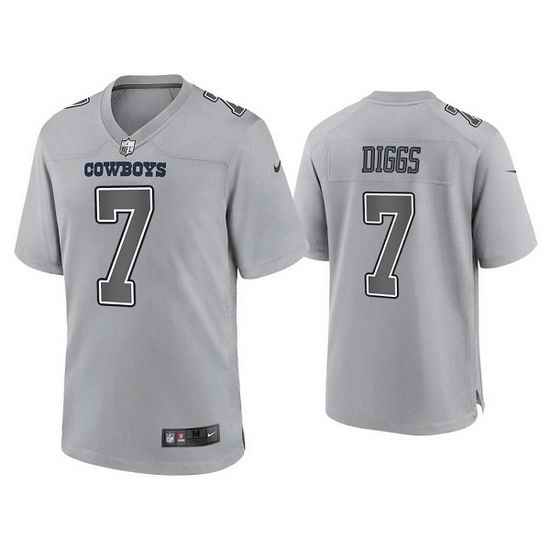 Men Dallas Cowboys #7 Trevon Diggs Grey Atmosphere Fashion Stitched Game Jersey