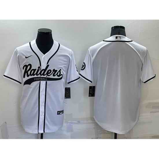 Men Las Vegas Raiders Blank White Cool Base Stitched Baseball Jersey