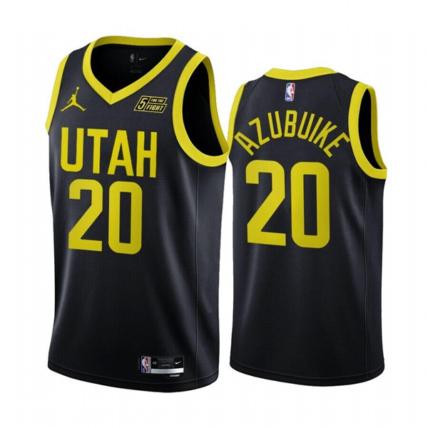 Men's Utah Jazz #20 Udoka Azubuike Black 2022/23 Association Edition Stitched Basketball Jersey