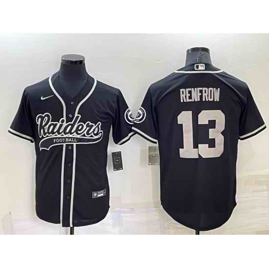 Men Las Vegas Raiders #13 Hunter Renfrow Black Cool Base Stitched Baseball Jersey