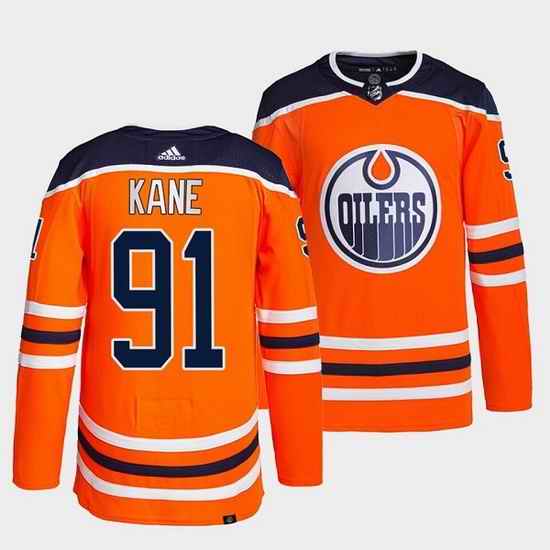 Men Edmonton Oilers #91 Evander Kane Orange Stitched jersey