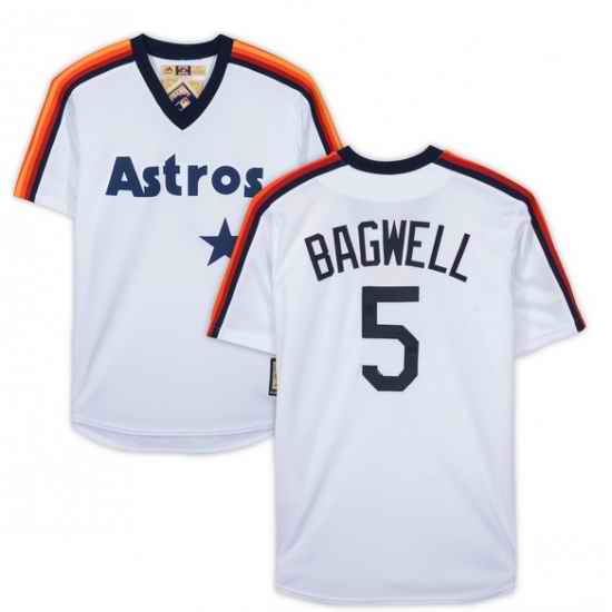 Men Houston Astros #5 Jeff Bagwell White Stitched Jerse