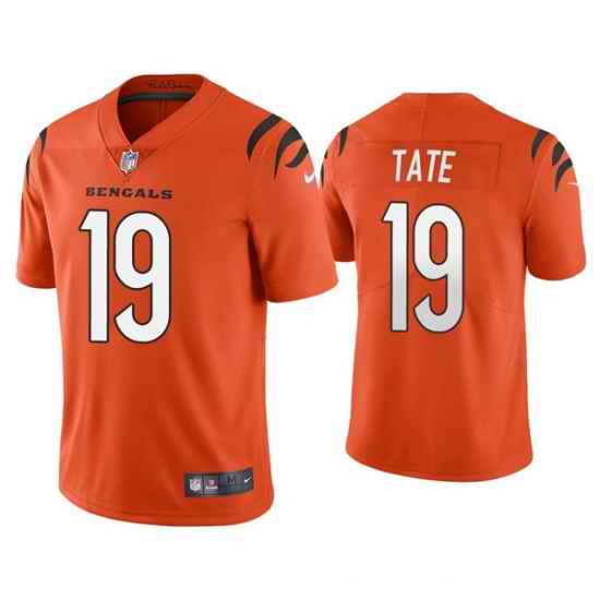 Men Cincinnati Bengals #19 Auden Tate 2021 Orange Vapor Untouchable Limited Stitched Jersey