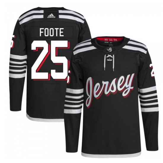 Men New Jersey Devils 25 Nolan Foote 2021 #22 Black Stitched Jerse