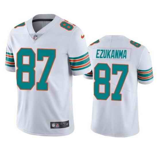 Men Miami Dolphins #87 Erik Ezukanma White Color Rush Limited Stitched Football Jersey