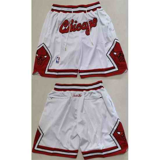Men Chicago Bulls White Shorts