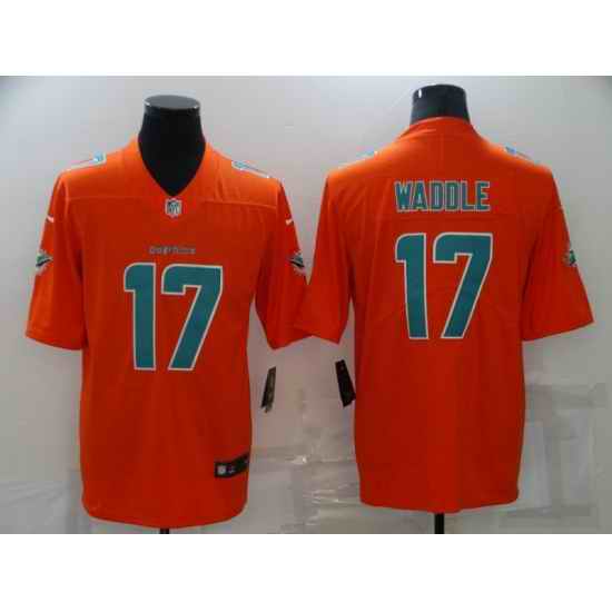 Nike Miami Dolphins #17 Jaylen Waddle Orange Vapor Untouchable Limited Jersey