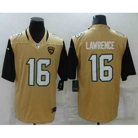 Men Jacksonville Jaguars #16 Trevor Lawrence Gold 2016 Color Rush Stitched NFL Nike Limited Jersey