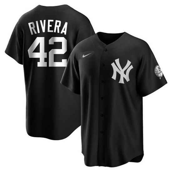 Men New York Yankees #42 Mariano Rivera Black Cool Base Stitched Jersey