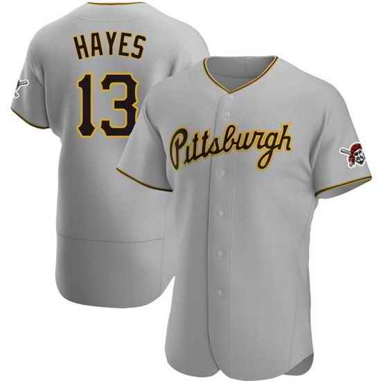 Men's Nike Pittsburgh Pirates #13 KeBryan Hayes Gray Stitched Baseball Jersey