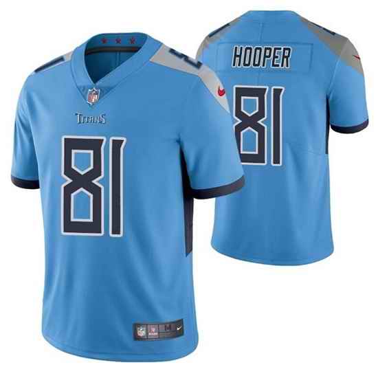 Men Tennessee Titans #81 Austin Hooper Blue Vapor Untouchable Stitched Jersey