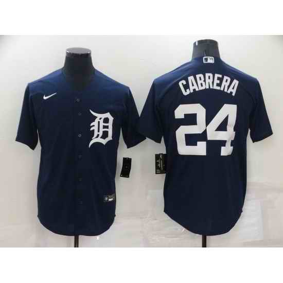 Men Detroit Tigers #24 Miguel Cabrera Navy Cool Base Stitched Jersey