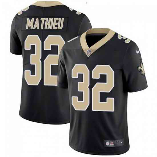 Men New Orleans Saints #32 Tyrann Mathieu Black Vapor Limited Stitched Jersey