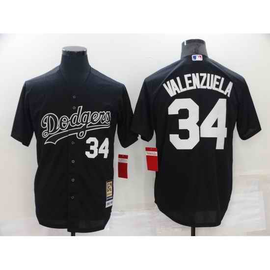 Men Los Angeles Dodgers #34 Toro Valenzuela Black Cool Base Stitched Baseball Jerseys