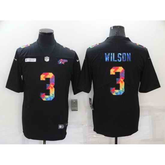 Men Denver Broncos #3 Russell Wilson Black Crucial Catch Limited Stitched jersey