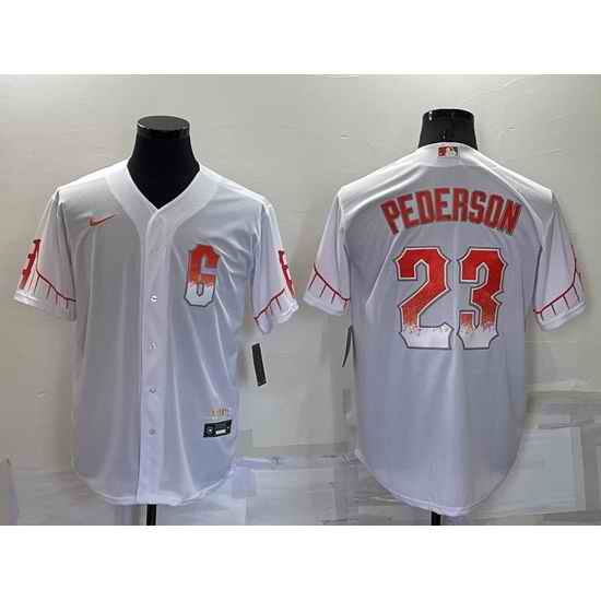 Men San Francisco Giants #23 Joc Pederson White City Connect Cool Base Stitched Jersey