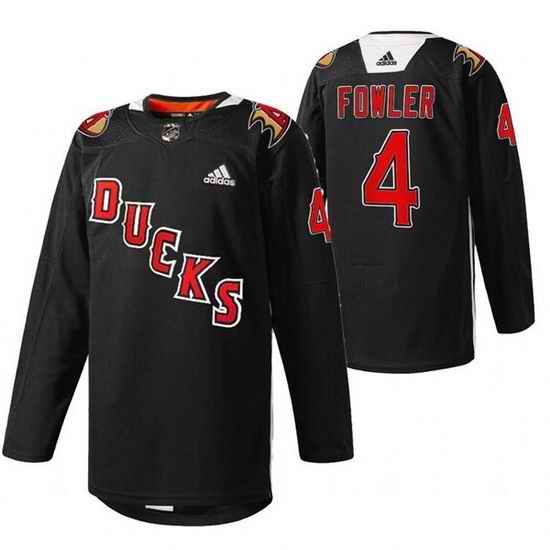 Men Anaheim Ducks #4 Cam Fowler 2022 Black Angels Night Stitched jersey