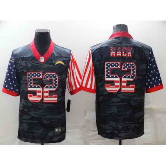 Men Los Angeles Chargers #52 Khalil Mack Camo USA Flag Limited Stitched jersey