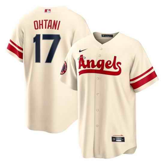Men Los Angeles Angels #17 Shohei Ohtani 2022 Cream City Connect Cool Base Stitched Jerseys