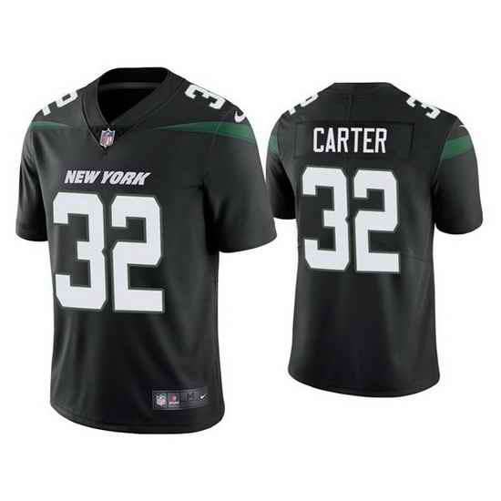 New York Jets #32 Michael Carter 2021 Black Vapor Untouchable Limited Stitched Jersey