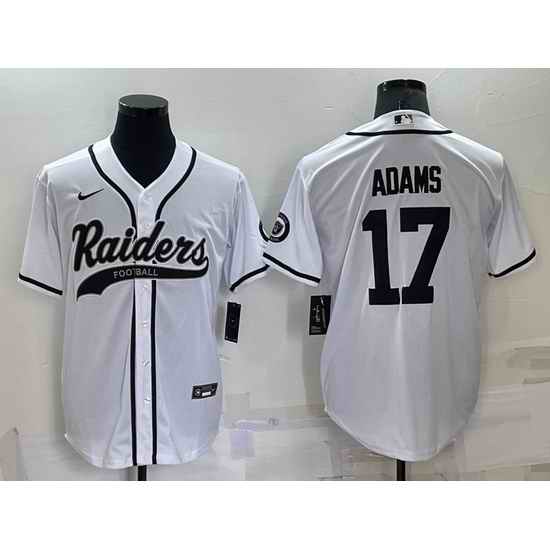 Men Las Vegas Raiders #17 Davante Adams White Cool Base Stitched Baseball Jersey