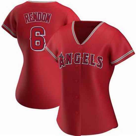 Women Los Angeles Angels #6 Anthony Rendon Nike Home 2020 MLB Player Jersey Red