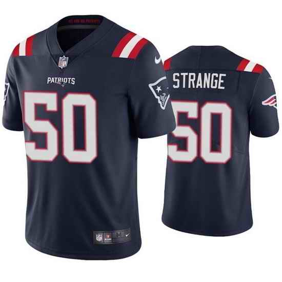 Men New England Patriots #50 Cole Strange Navy Vapor Untouchable Limited Stitched Jersey