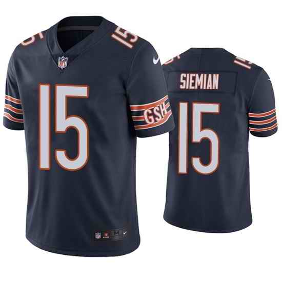 Men Chicago Bears #15 Trevor Siemian Navy Vapor Untouchable Limited Stitched Jersey