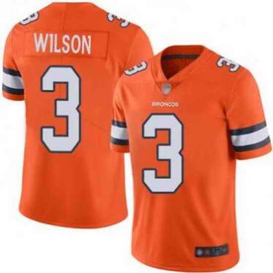 Men Denver Broncos #3 Russell Wilson Orange Stitched jersey