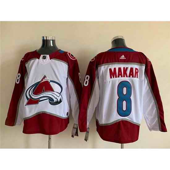 Men Colorado Avalanche #8 Cale Makar White Stitched NHL Jersey