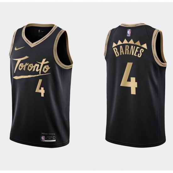 Men Toronto Raptors #4 Scottie Barnes Black City Edition Swingman Stitched Basketball Jersey