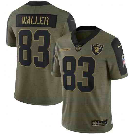 Men Las Vegas Raiders Darren Waller #83 Nike Olive 2021 Salute To Service Limited Jersey