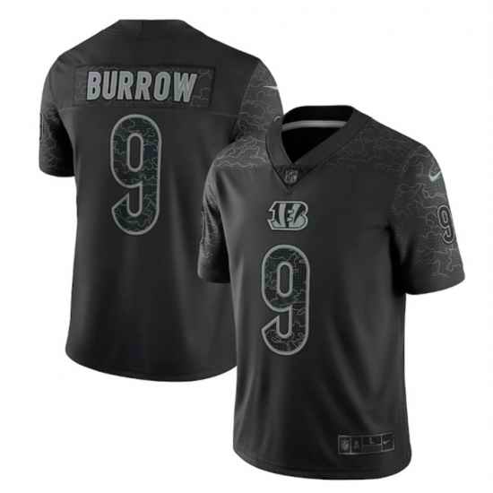 Men Cincinnati Bengals #9 Joe Burrow Reflective Limited Stitched Jersey