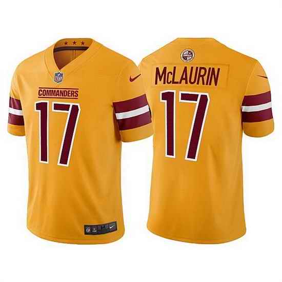 Men Washington Commanders #17 Terry McLaurin Gold Vapor Untouchable Stitched Football jersey