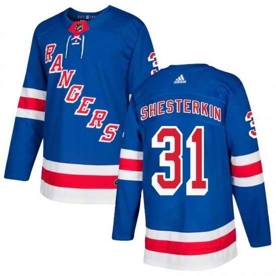 Men New York Rangers #31 Igor Shesterkin Blue Home Stitched Jersey