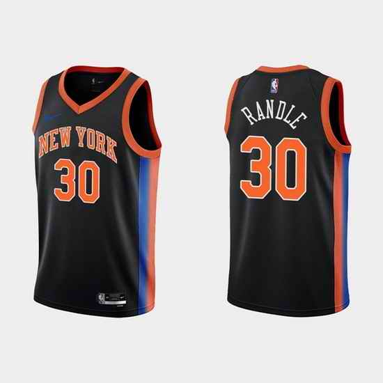 Men New Yok Knicks 30 Julius Randle 2022 #23 Black City Edition Stitched Basketball Jersey