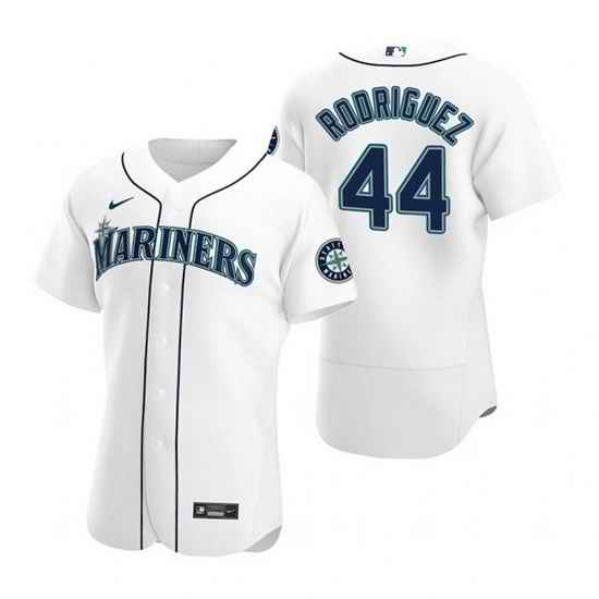 Men Seattle Mariners #44 Julio Rodr EDguez White Flex Base Stitched jersey