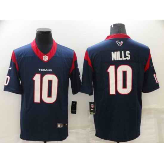 Men Houston Texans #10 Davis Mills Navy Vapor Untouchable Limited Stitched Jersey