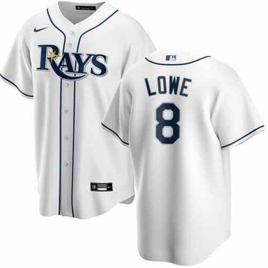 Men Tampa Bay Rays #8 Brandon Lowe White Cool Base Stitched Baseball jersey